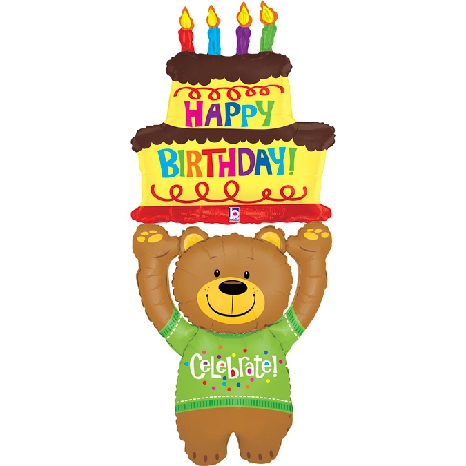 Folienballon "Happy Birthday" Teddy 140cm Folienballon "Happy Birthday" Teddy 140cm