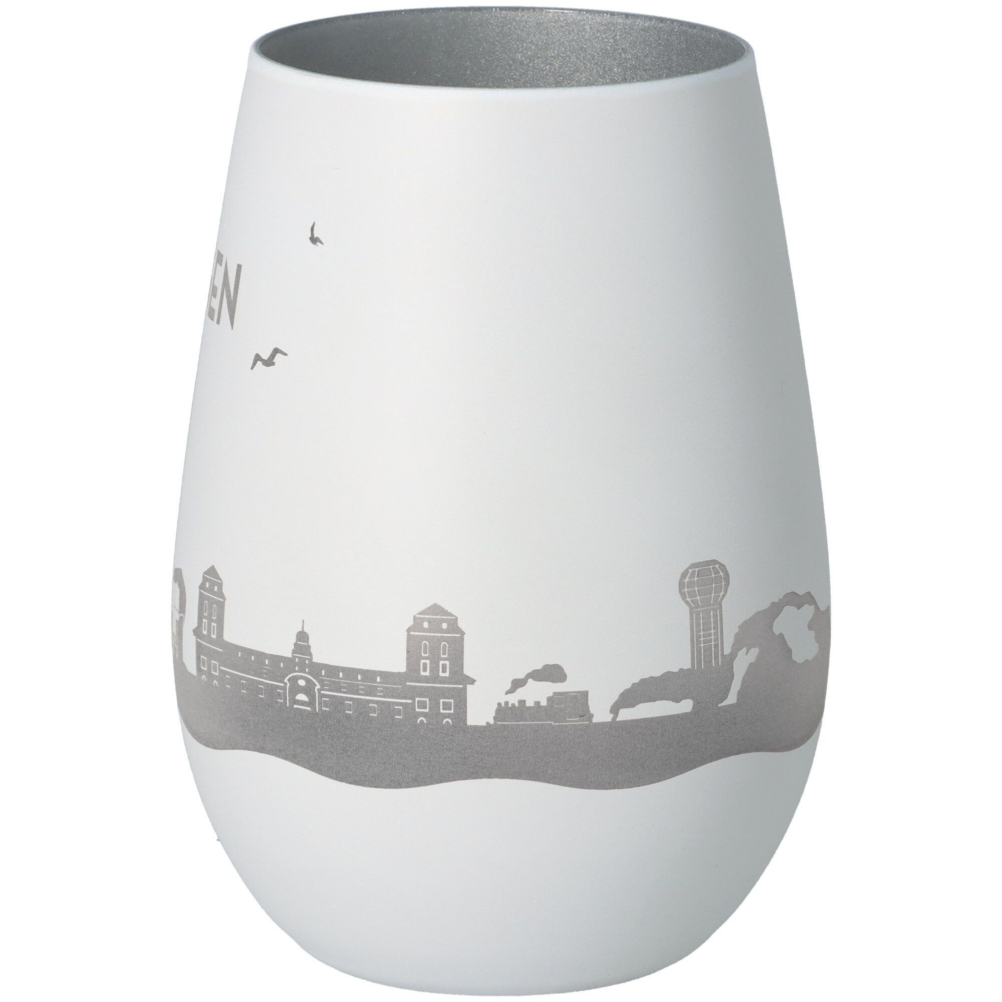 Windlicht Skyline Rügen Weiß/Silber Windlicht Skyline Rügen Weiß/Silber