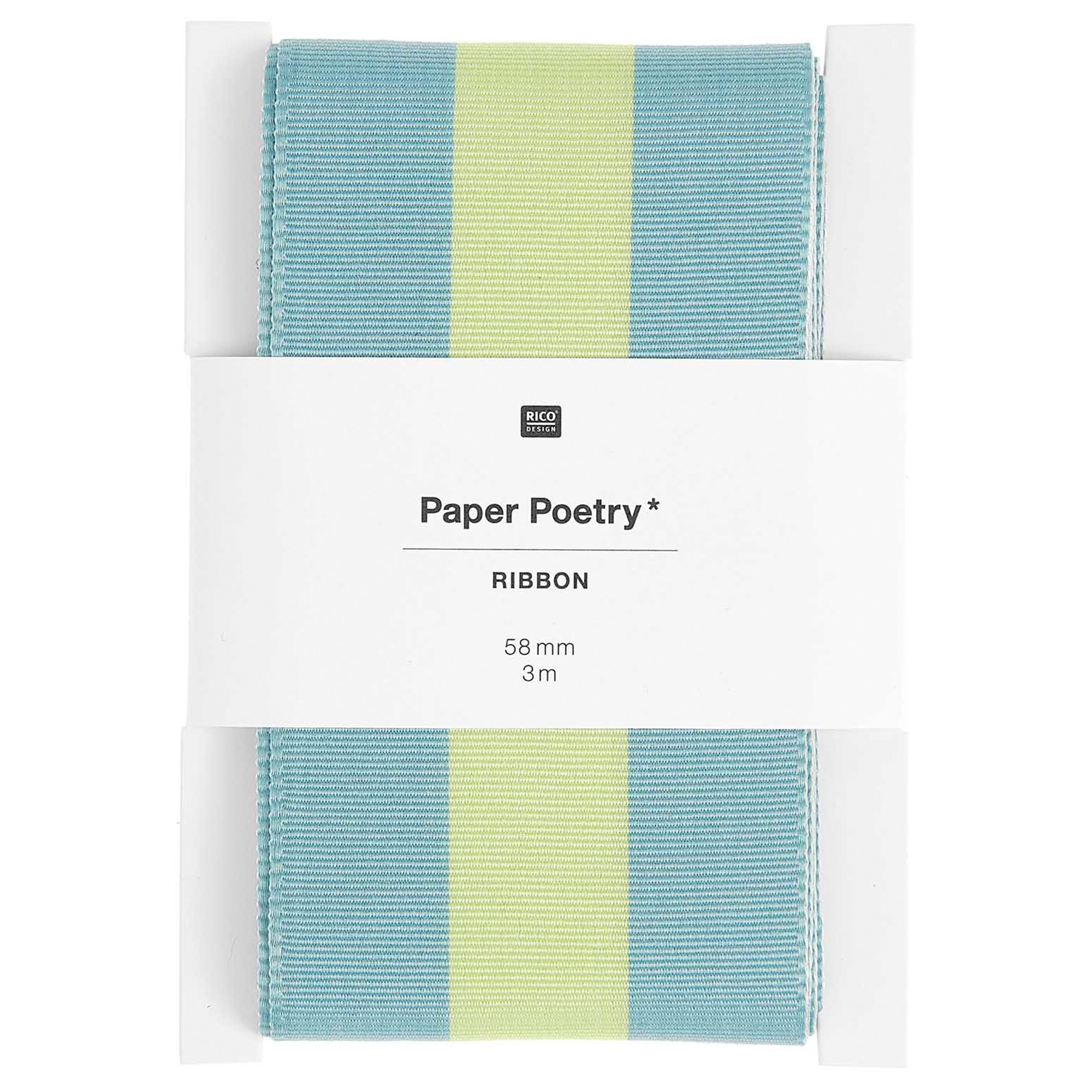 Webband Streifen, Blau/Grün 58mm / 3m Webband Streifen, Blau/Grün 58mm / 3m