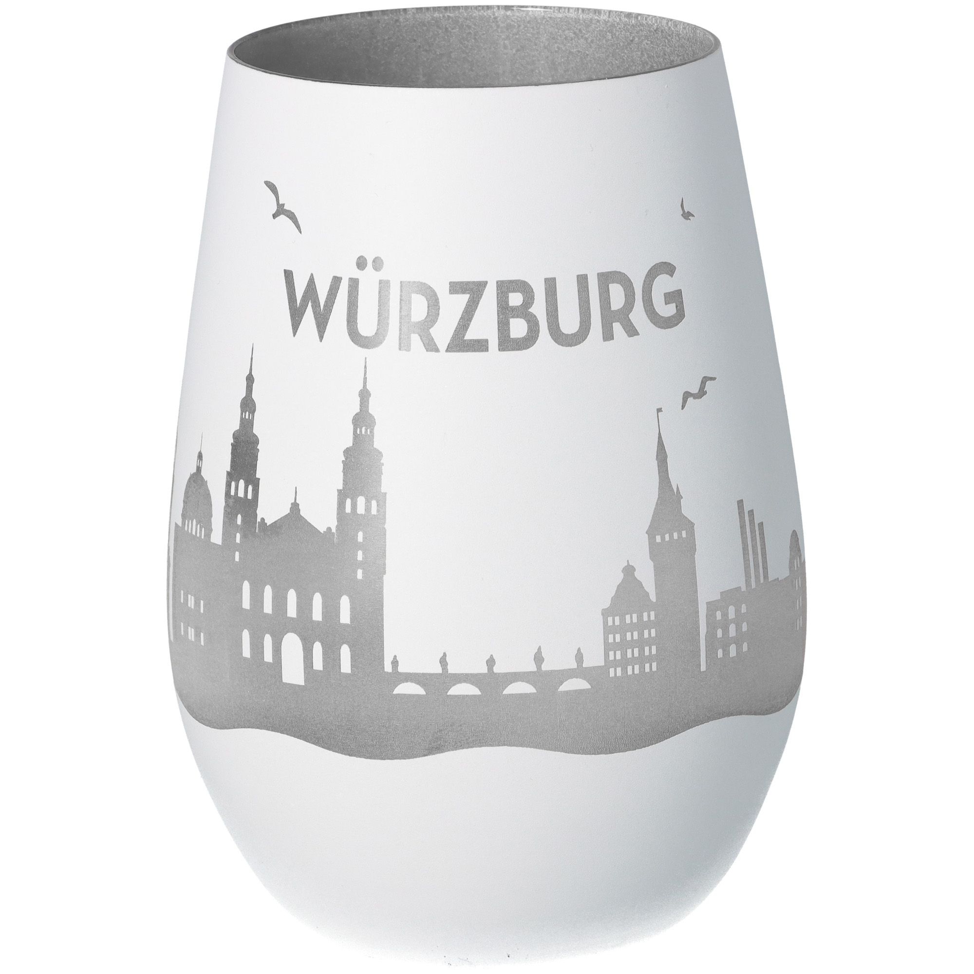 Windlicht Skyline Würzburg Weiß/Silber Windlicht Skyline Würzburg Weiß/Silber