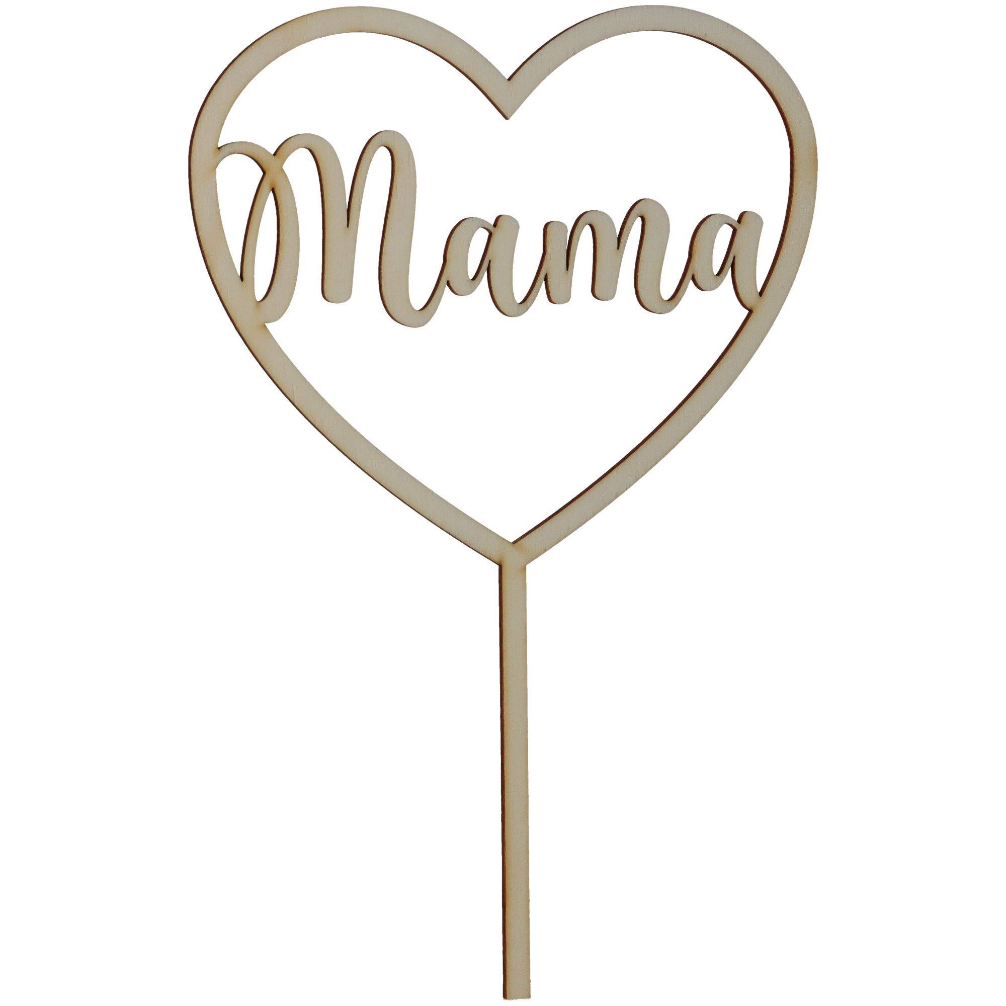 Cake Topper "Mama" Herz groß aus Holz