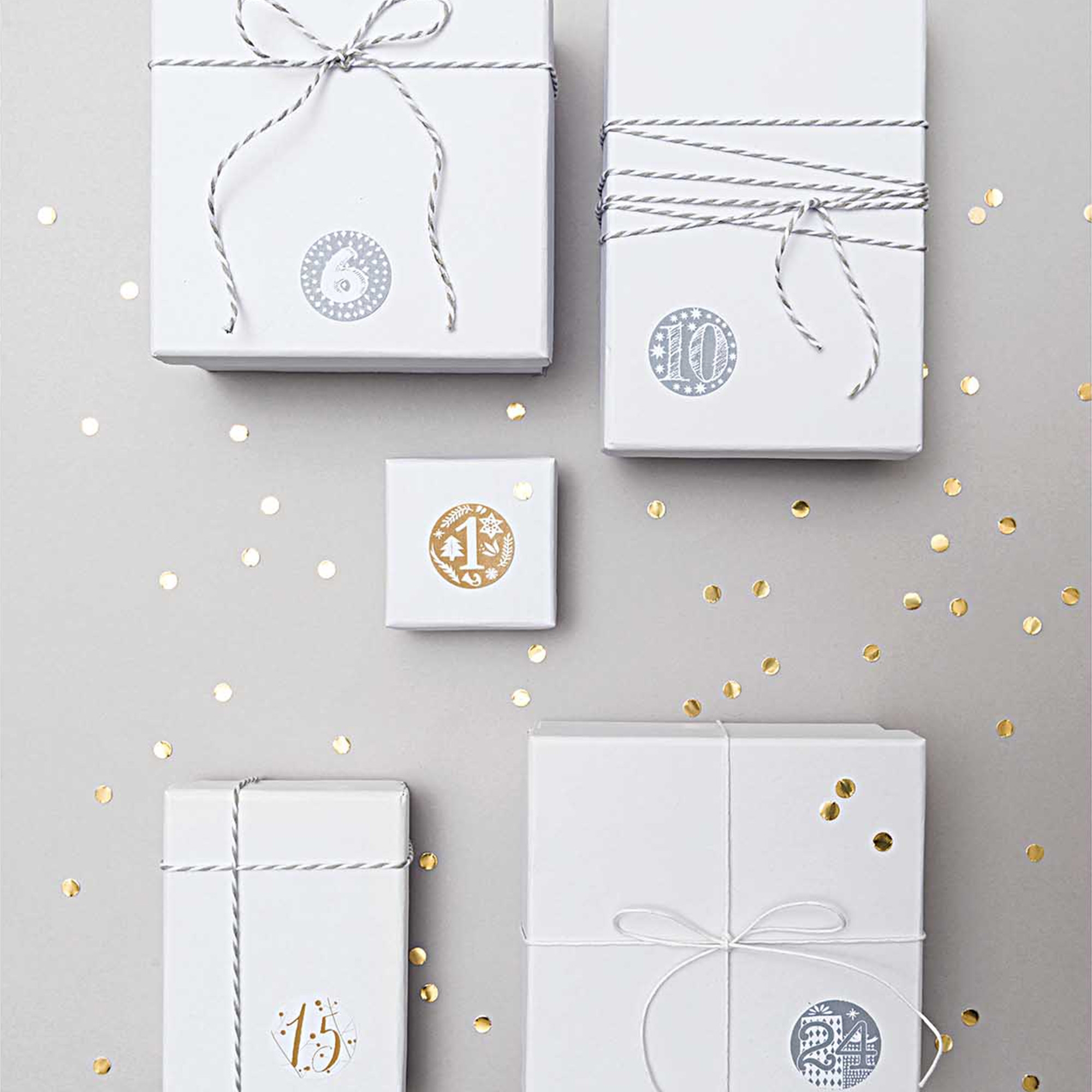 5e7e05bc0011d28b00c6ab6ee39d308c744b5321 Adventskalender Sticker - Gold / Silber