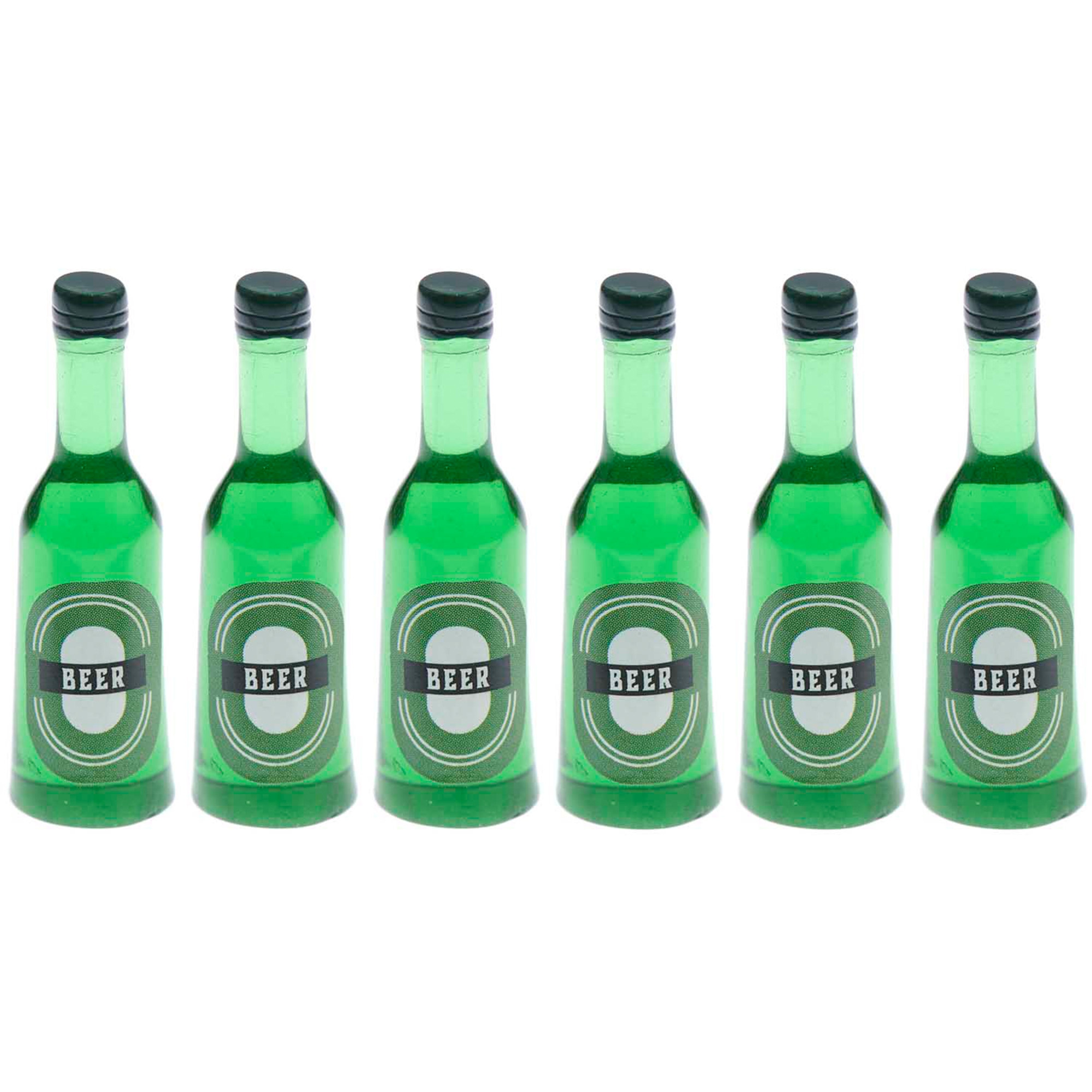 Miniatur "6 Bierflaschen" für die Wichteltür Flasche, Bier, Getränk, Bier-Flasche, Schnaps