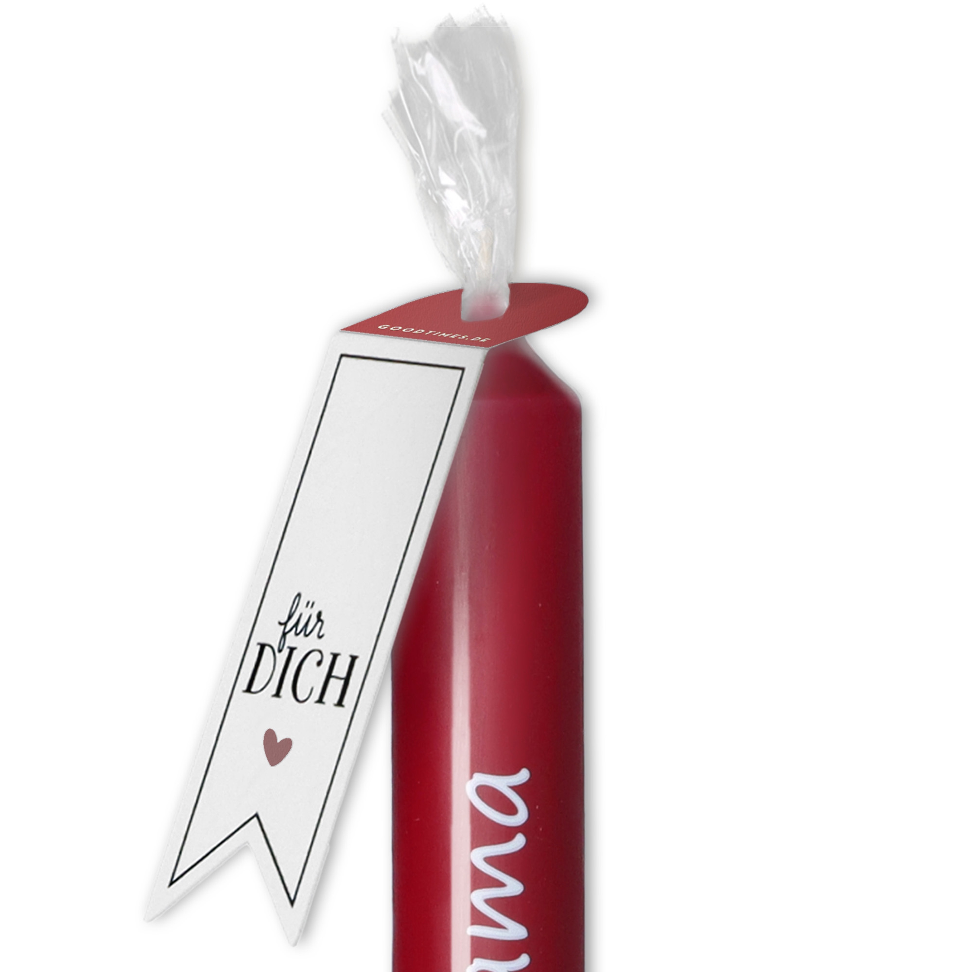 Stabkerze Altrot "Danke Mama" Stabkerze Altrot "Danke Mama"