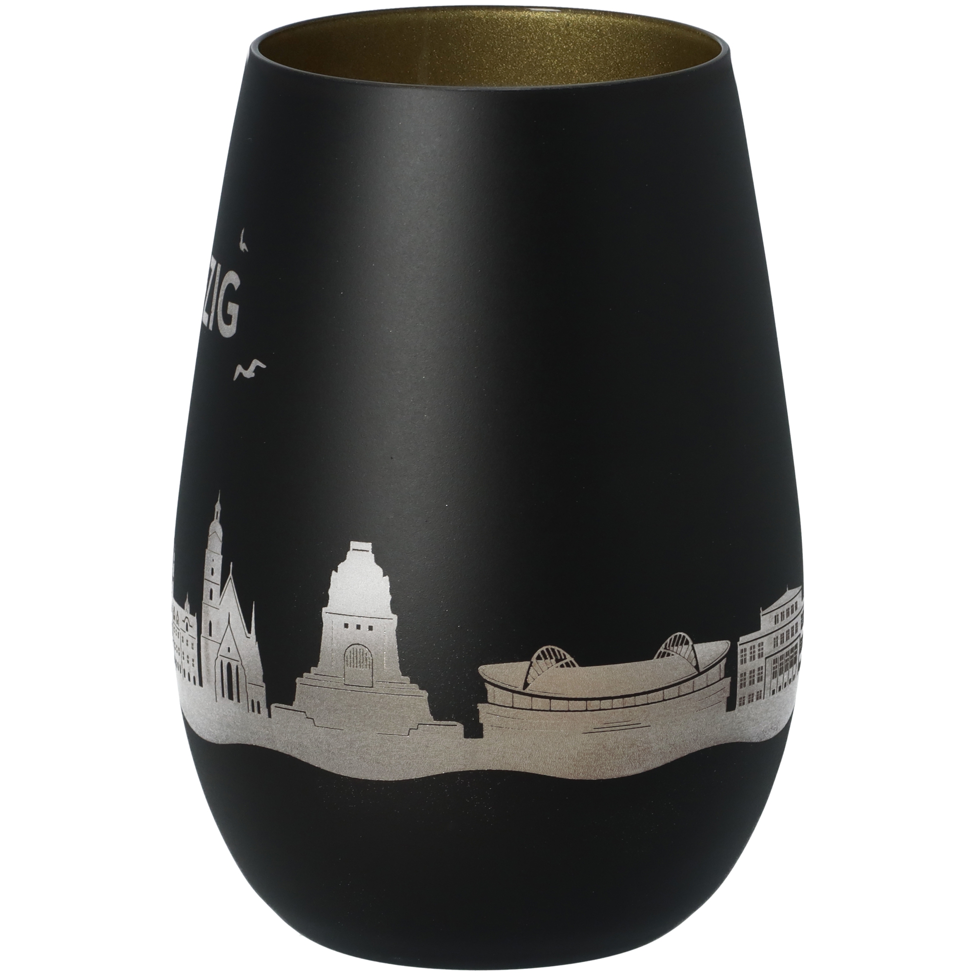 Windlicht Skyline Leipzig Schwarz/Gold Windlicht Skyline Leipzig Schwarz/Gold