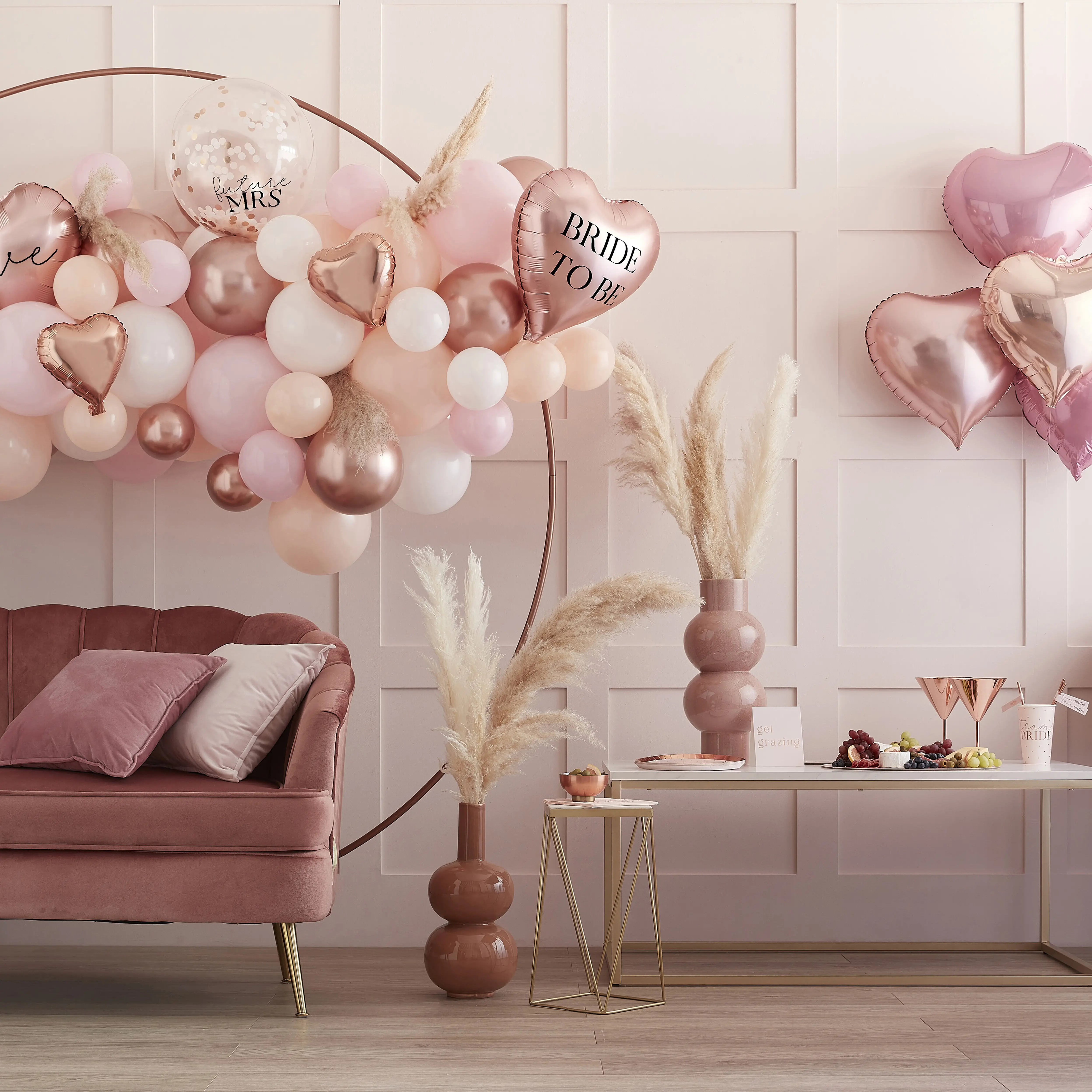 DIY Ballongirlande zum Selberbauen "Bride to be" - Roségold/Rosa/Peach/Weiß