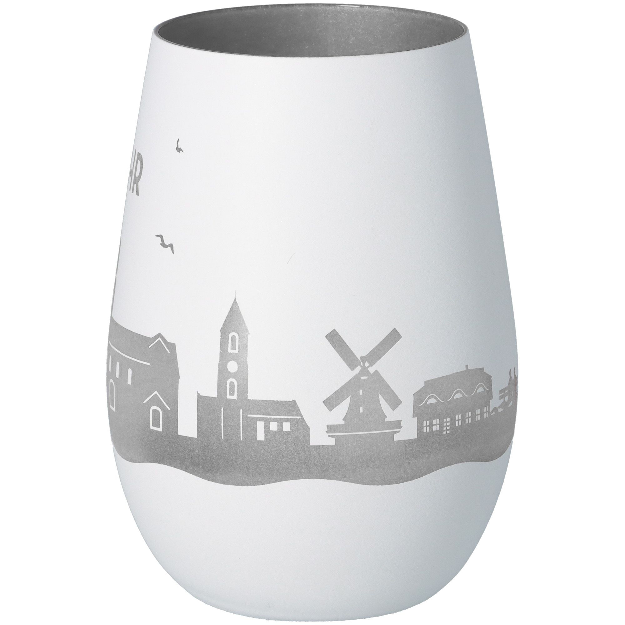 Windlicht Skyline Föhr Weiß/Silber Windlicht Skyline Föhr Weiß/Silber