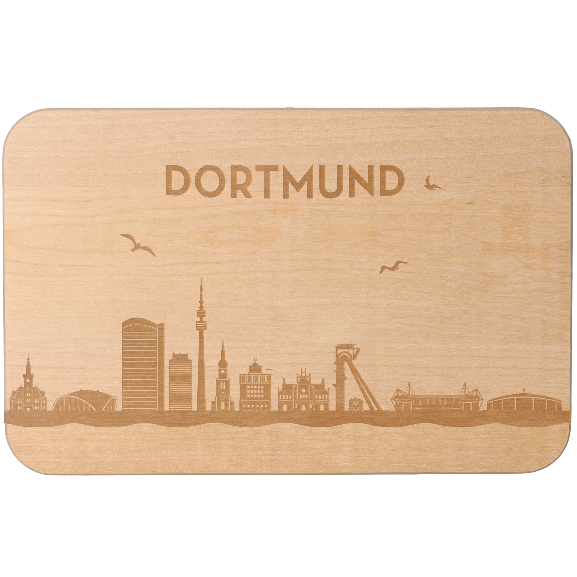 Frühstücksbrett Skyline Dortmund 23cm x 15cm x 1cm Frühstücksbrett Skyline Dortmund 23cm x 15cm x 1cm