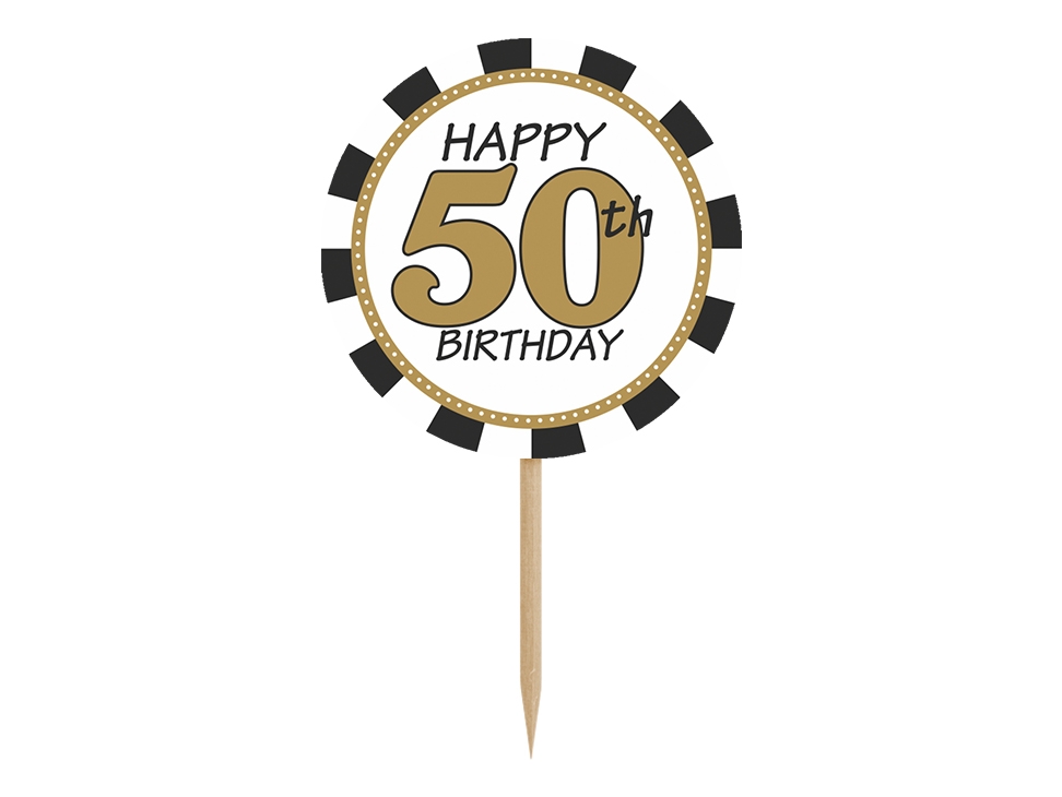 6 Cupcake Topper zum 50. Geburtstag