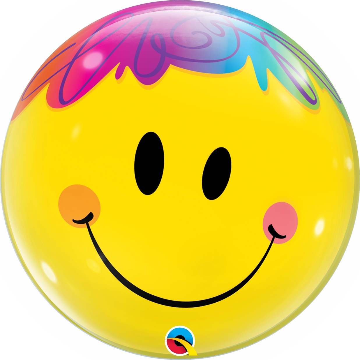Bubble Ballon Bunter Smiley 56cm