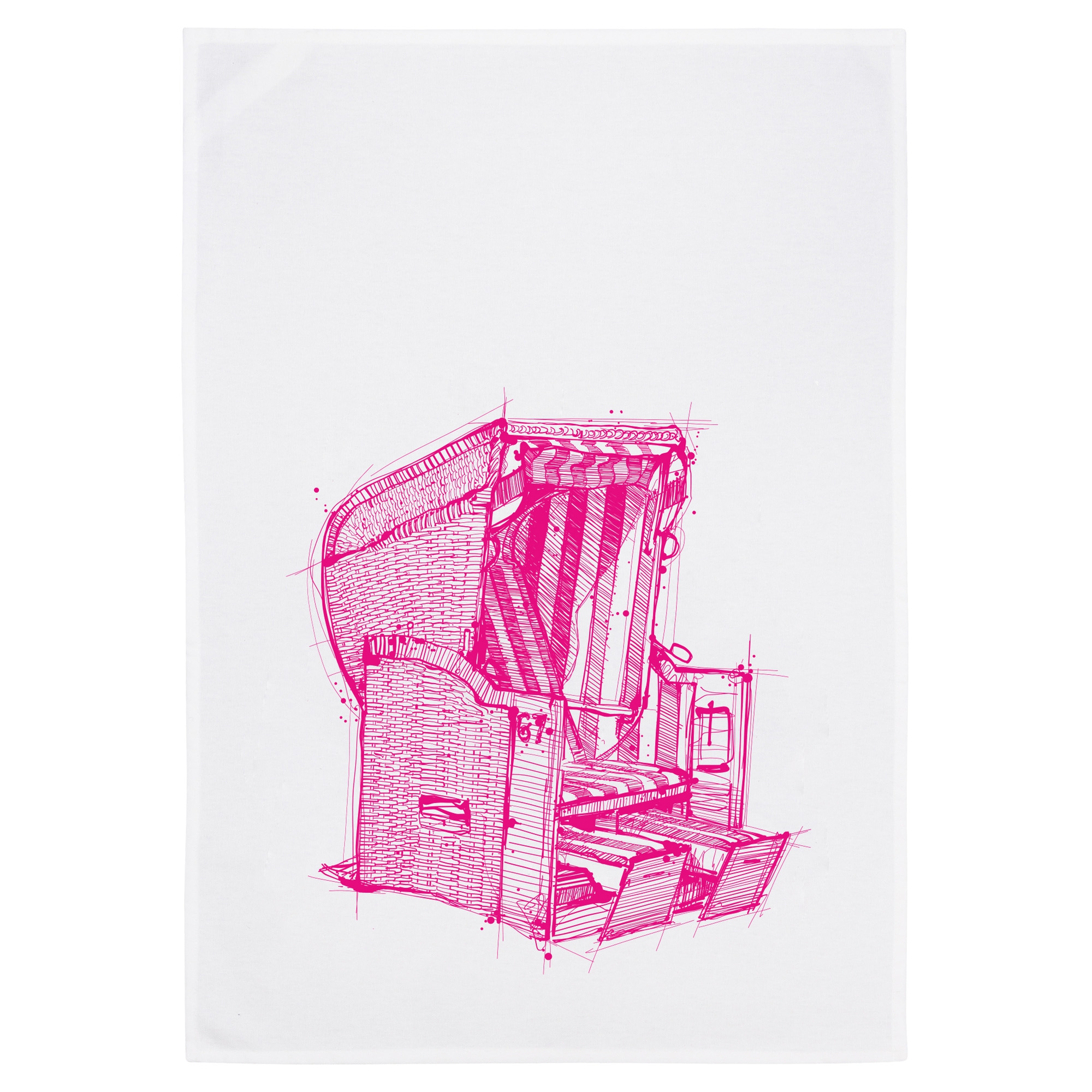 Geschirrtuch "Strandkorb" Neonpink Geschirrtuch "Strandkorb" Neonpink