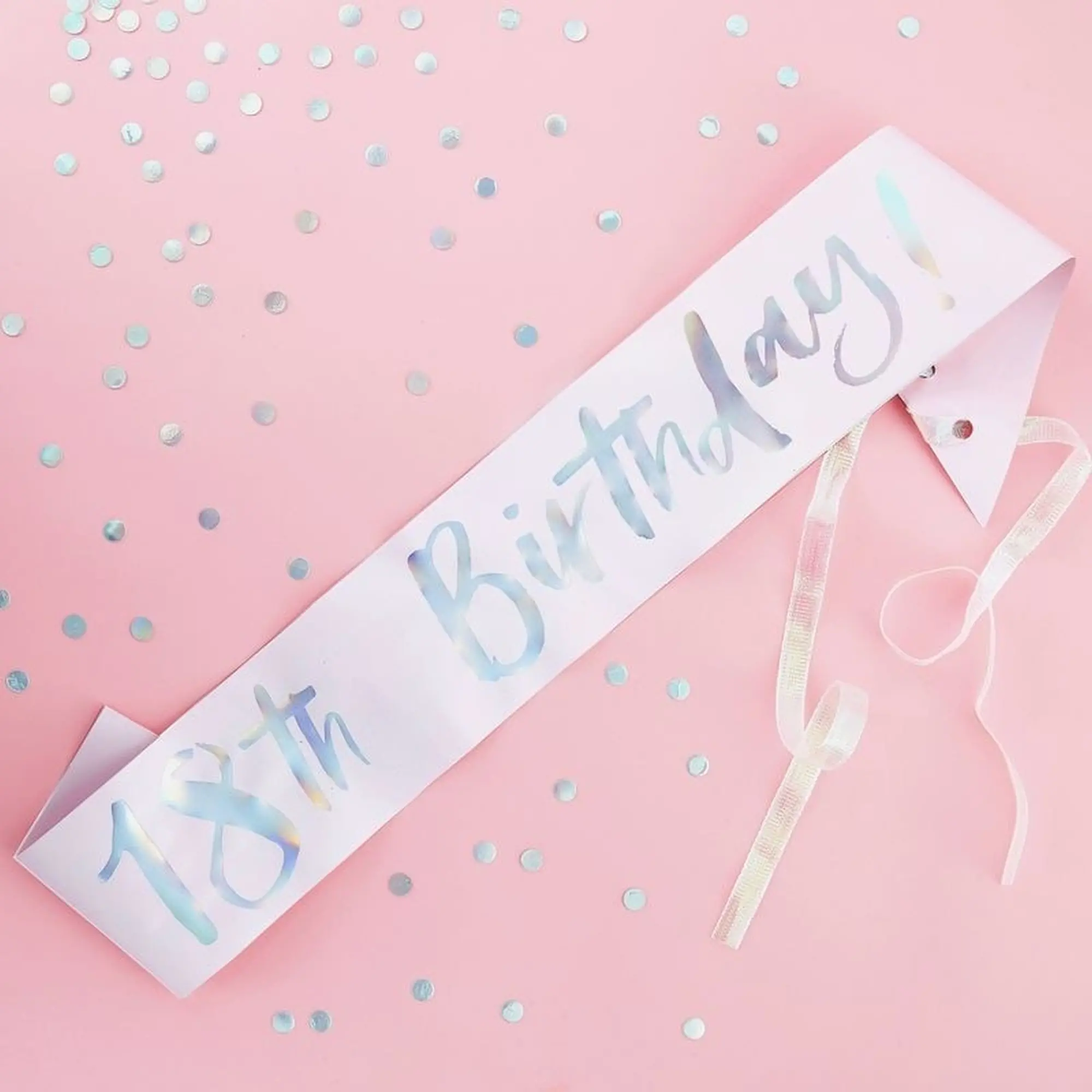 Pastel Party 5 Latexballons, mit buntem Konfetti "Happy Birthday" Ø 30cm