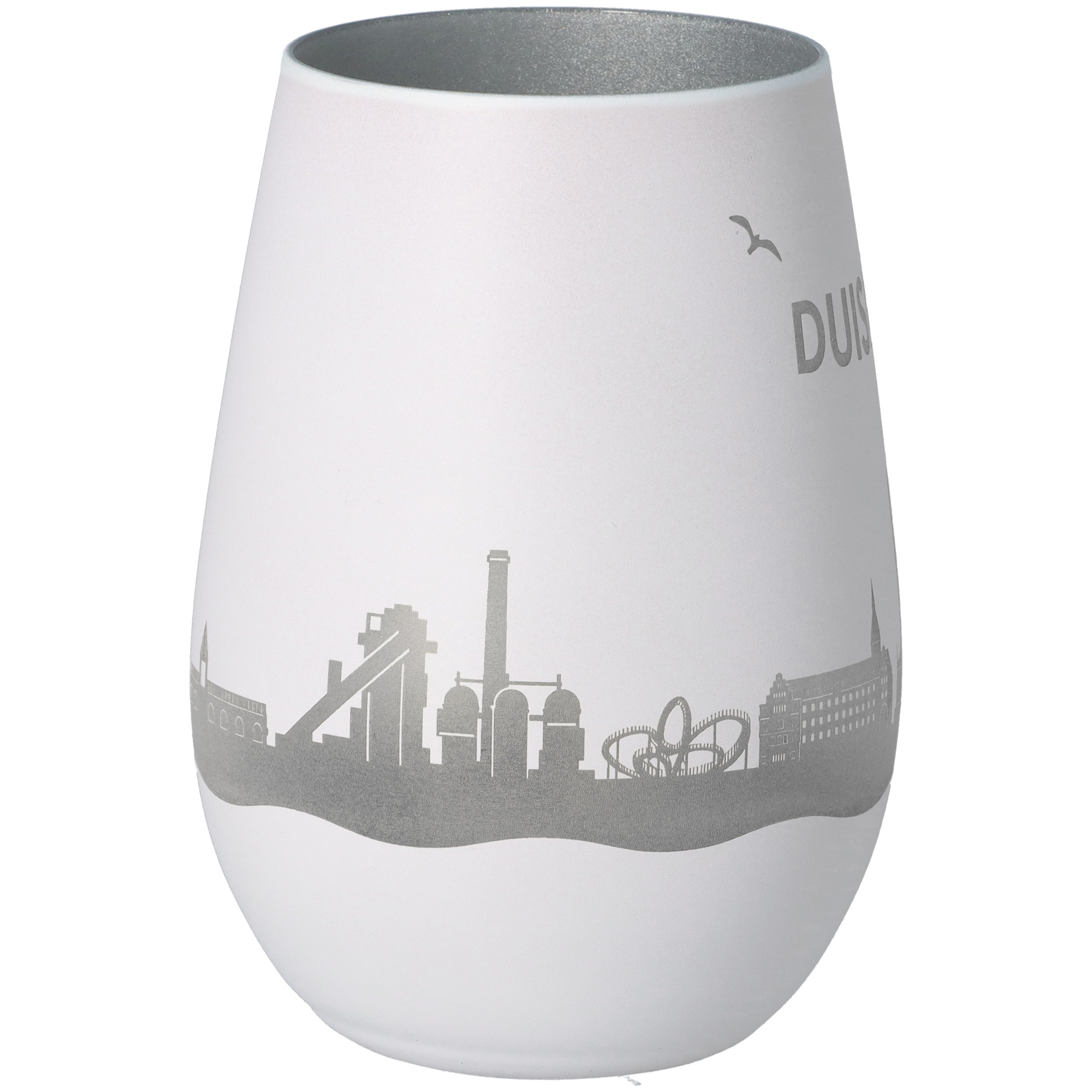 Windlicht Skyline Duisburg Weiß/Silber Windlicht Skyline Duisburg Weiß/Silber