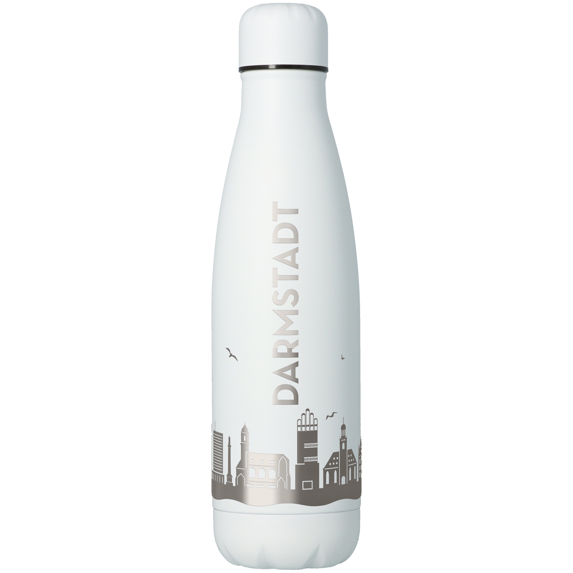 25f73b34cfc8ff4ab03c9c8762b6bc4cf329c2c5 Trinkflasche Skyline Darmstadt Weiß 500ml
