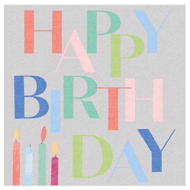 20 Papierservietten "Happy Birthday" Taupe 20 Papierservietten "Happy Birthday" Taupe