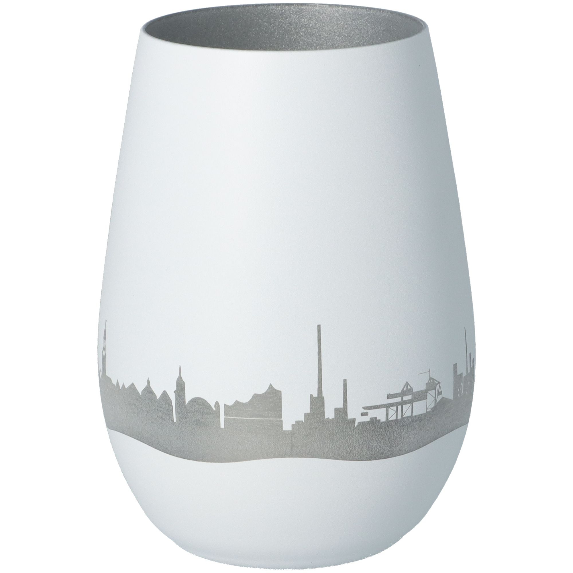 Windlicht Skyline Hamburg Weiß/Silber Windlicht Skyline Hamburg Weiß/Silber