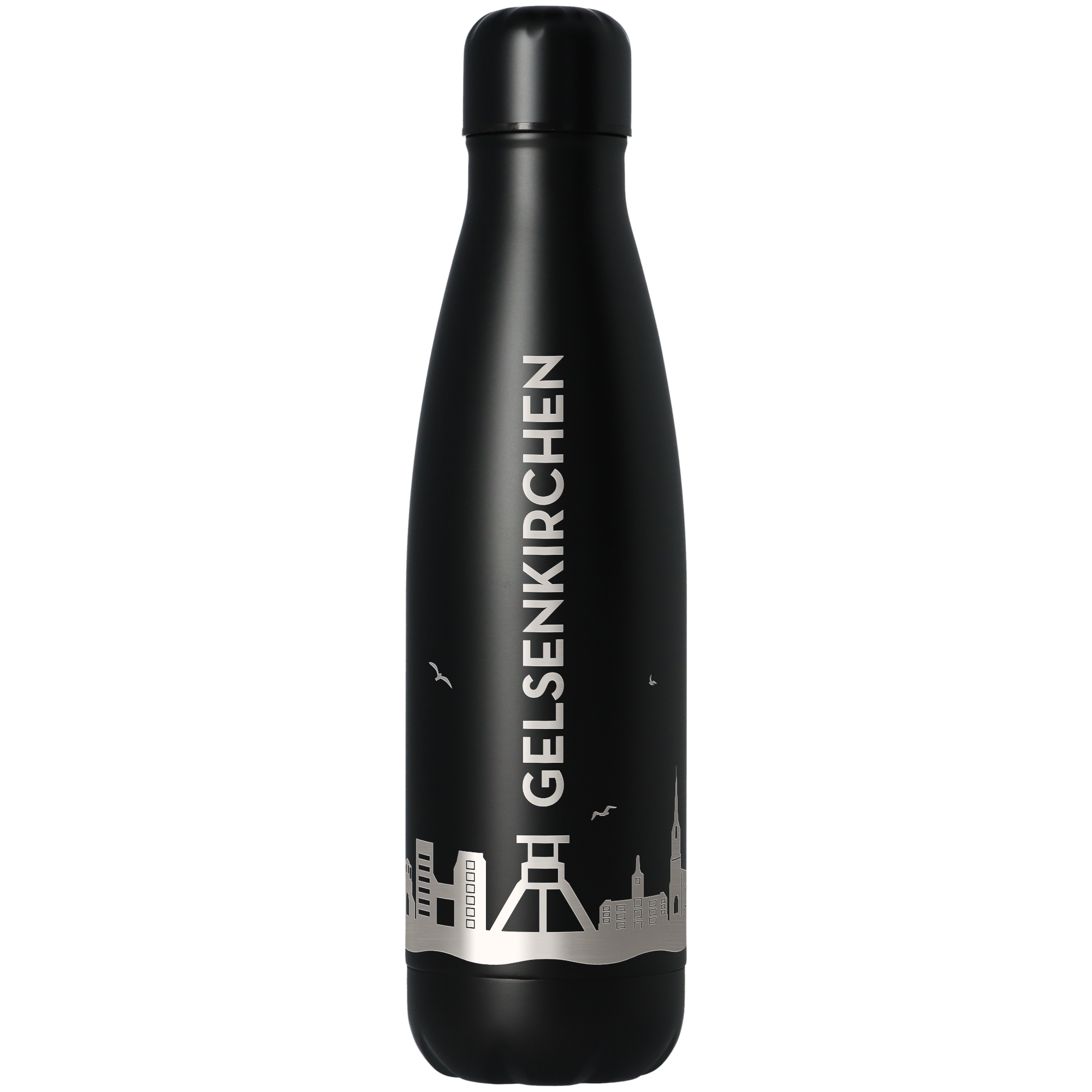 aa37e4e2ad39dfdeb7d65fd3dfc5c7e44eab2d5b Trinkflasche Skyline Gelsenkirchen Schwarz 500ml