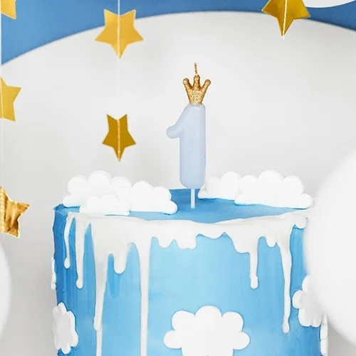 1. Geburtstag, Kuchen, Blauer Kuchen, Drip-Kuchen, Kerzen