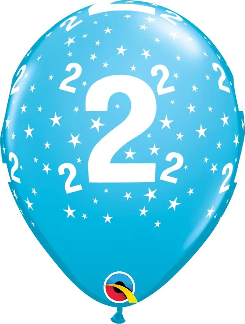 Qualatex Latexballon 2. Geburtstag verschiedene Farben Ø 30cm