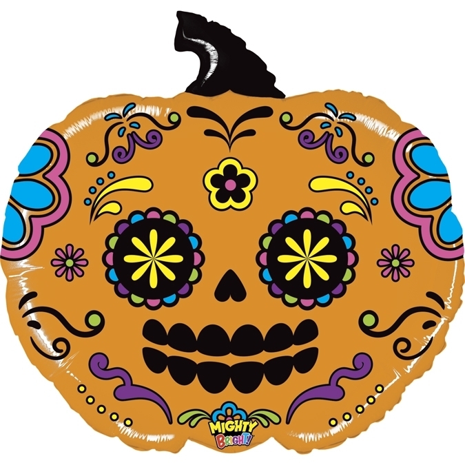 Folienballon "Sugar Skull" Happy Halloween 71cm