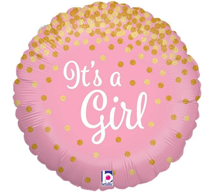 Folienballon Glitzer It's A Girl 45cm