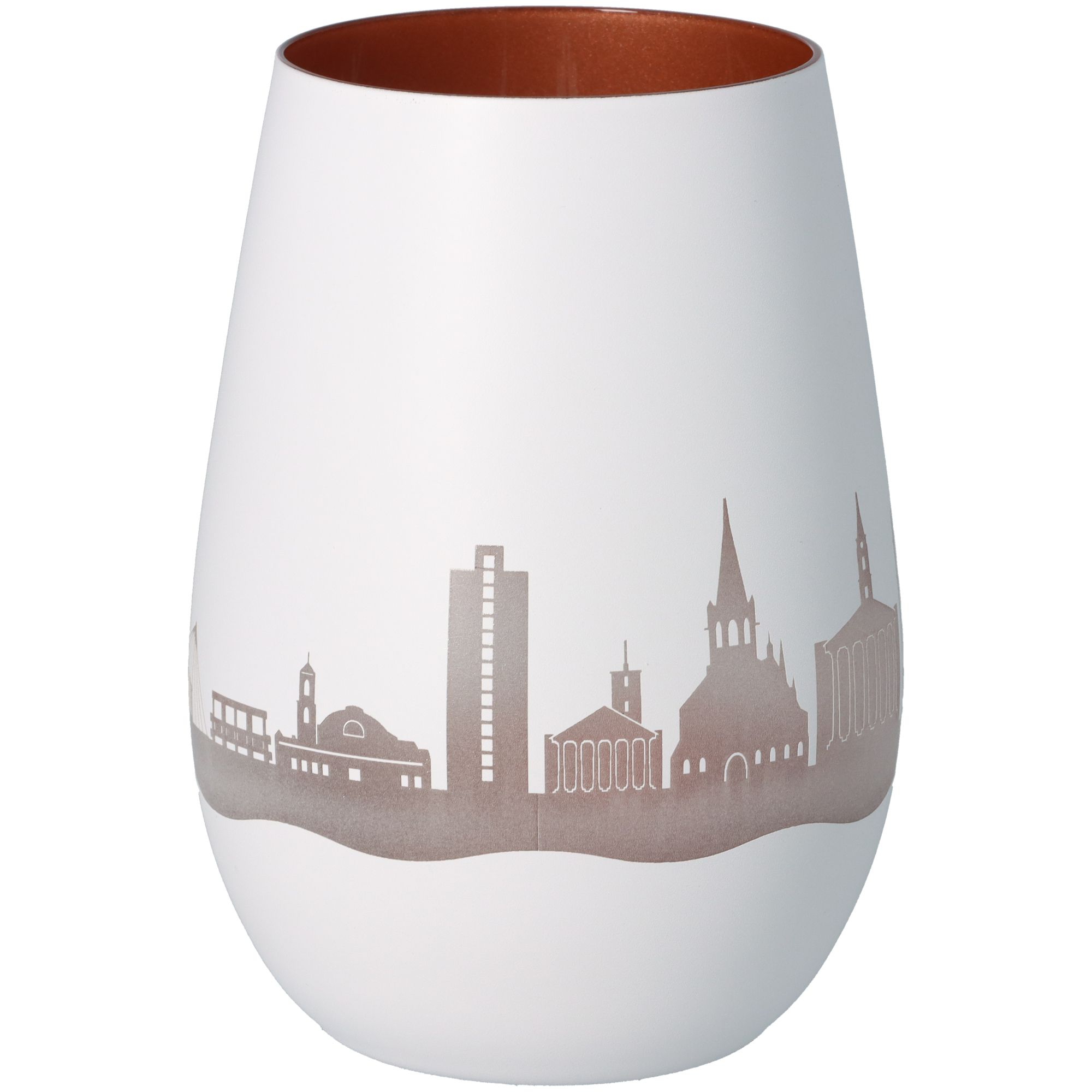 Windlicht Skyline Karlsruhe Weiß/Bronze Windlicht Skyline Karlsruhe Weiß/Bronze