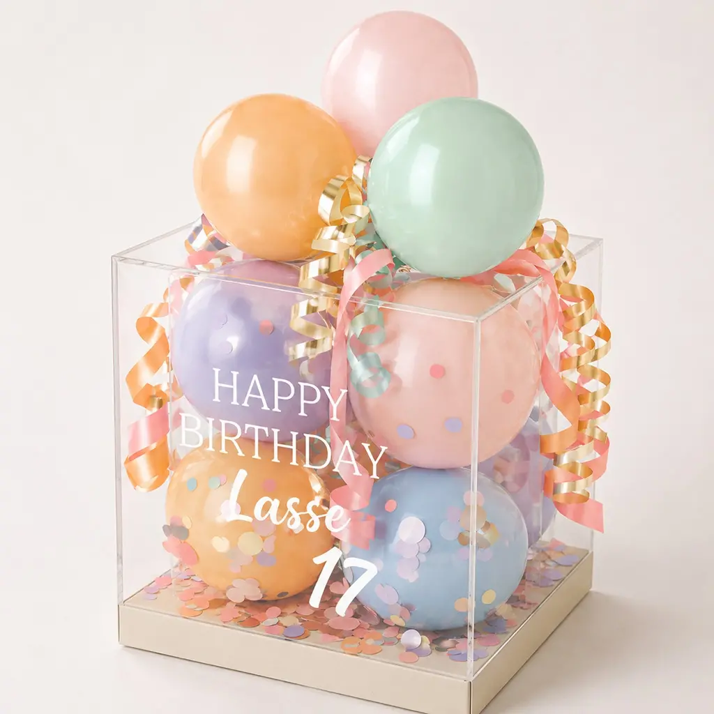 Personalisierte Ballon Geschenkbox zum Geburtstag