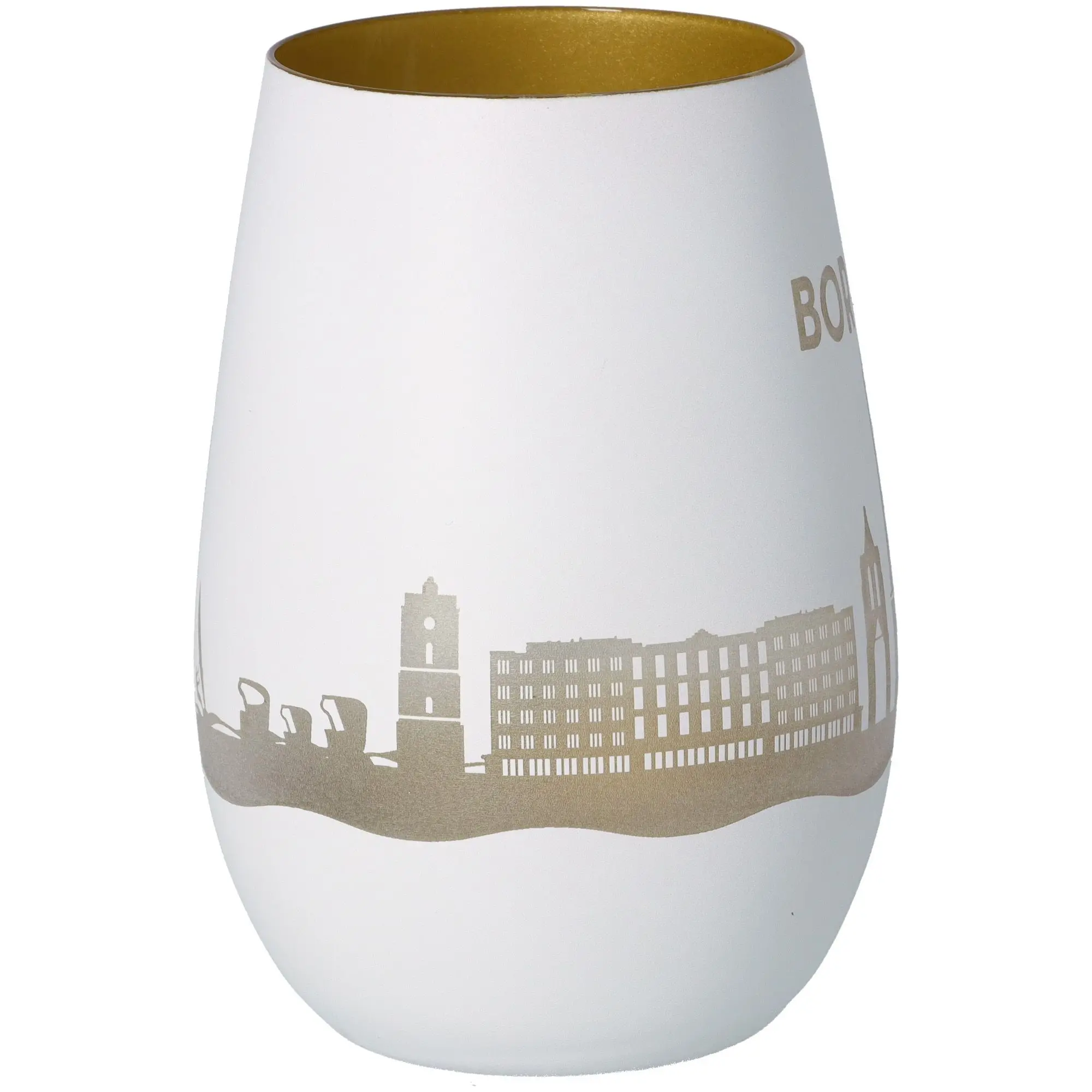 Windlicht Skyline Borkum Weiß/Gold