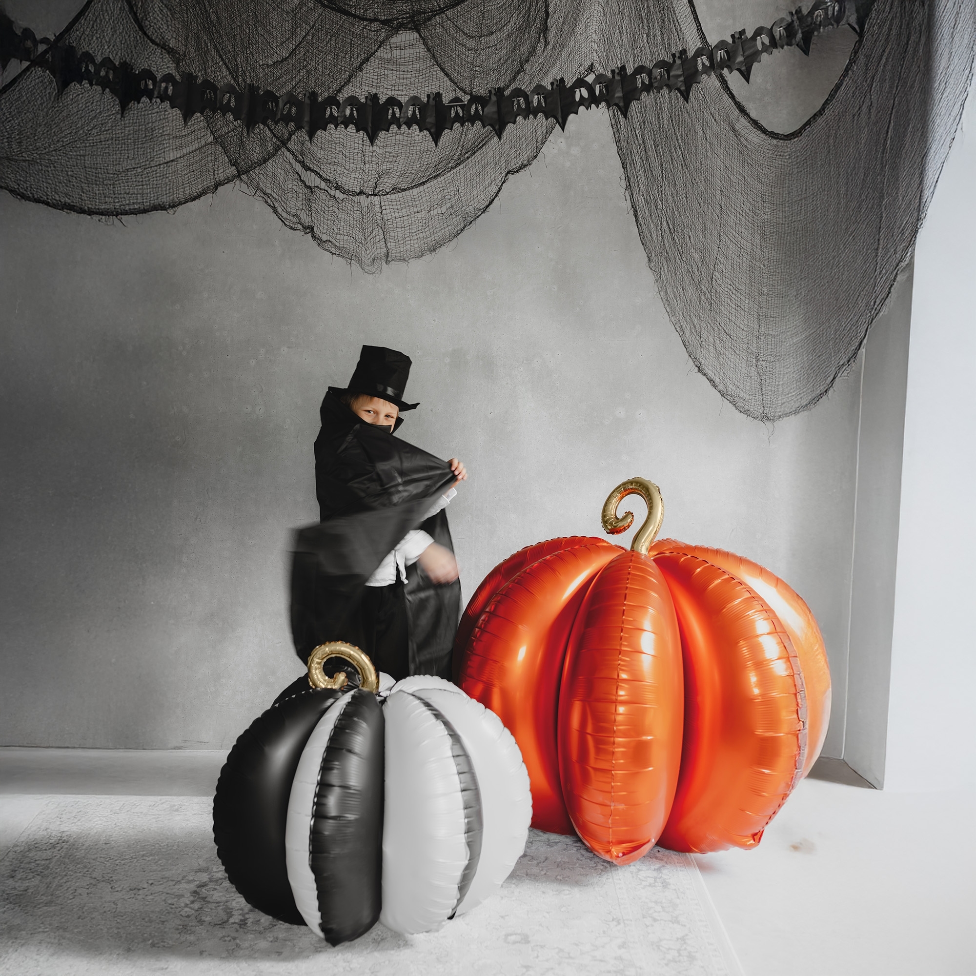 Folienballon "3D Kürbis" zur Luftbefüllung 90 cm Person