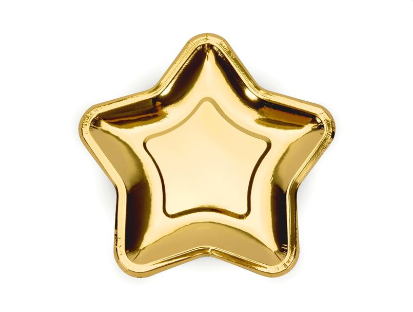 6 Pappteller "Kleiner Stern", Gold 6 Pappteller "Kleiner Stern", Gold