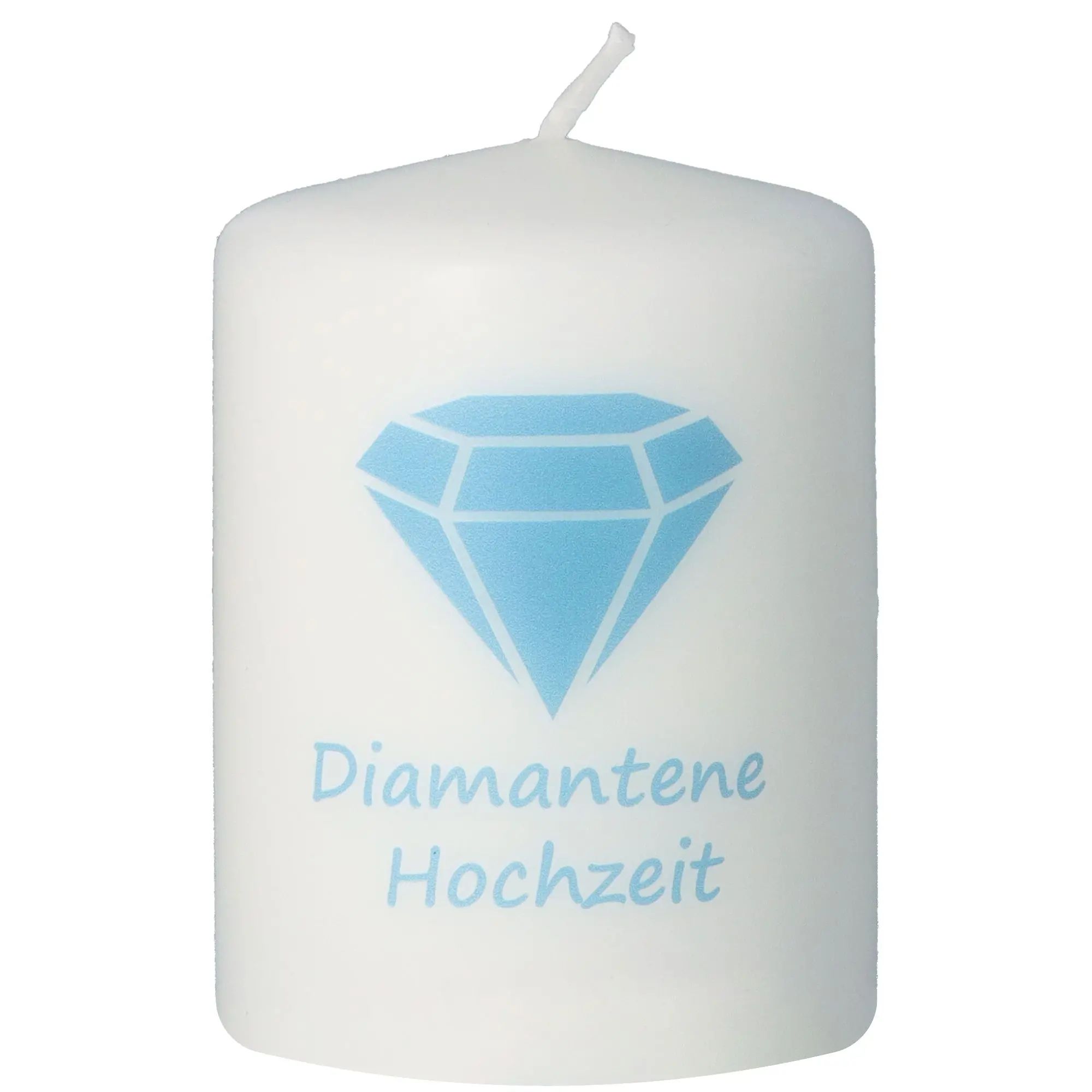 Kerze Weiß "Diamantene Hochzeit"
