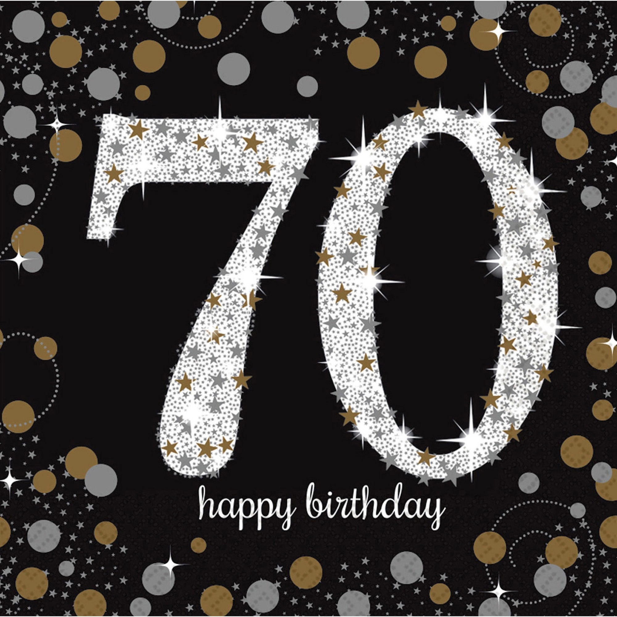 Sparkling Celebration Silber & Gold - 70. Geburtstag 16 Servietten