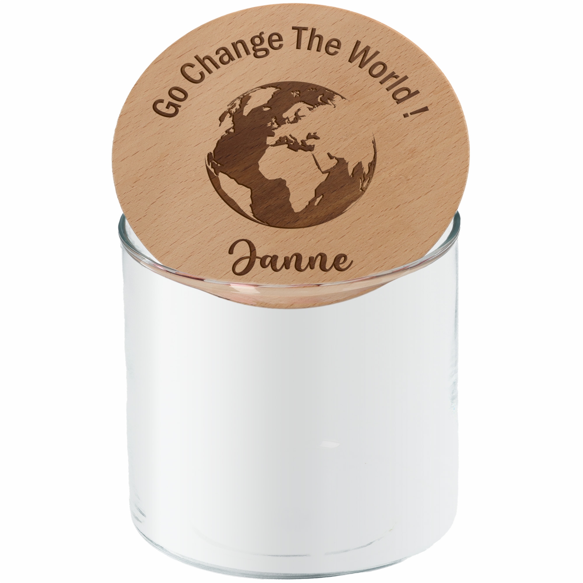 28b52905308848b52ab8c486a49e810bb1a853a7 Geschenkglas Go Change The World! "Name" 530 ml