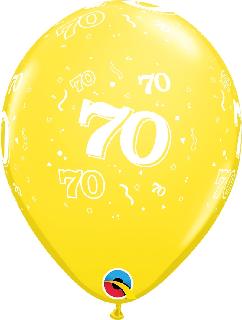Qualatex Latexballon 70. Geburtstag verschiedene Farben Ø 30cm