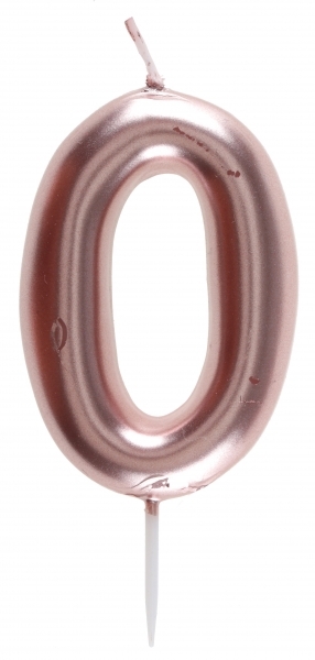 Zahlenkerze "0", Roségold Zahlenkerze "0", Roségold