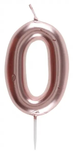 Zahlenkerze "0", Roségold