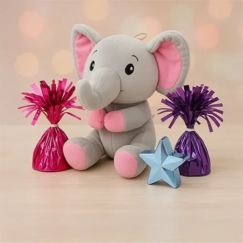 Elefant, Plüsch, Kuscheltier, Grau, Pink
