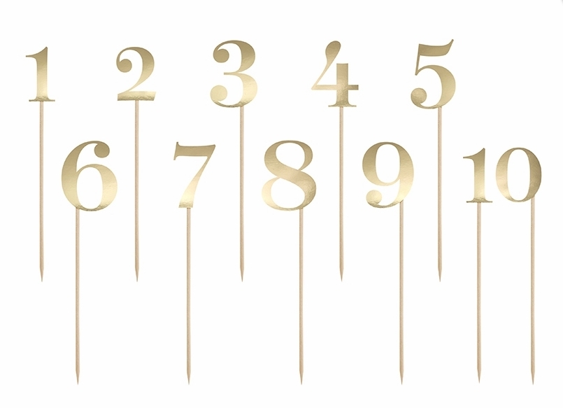 Tischnummern Gold 1-10