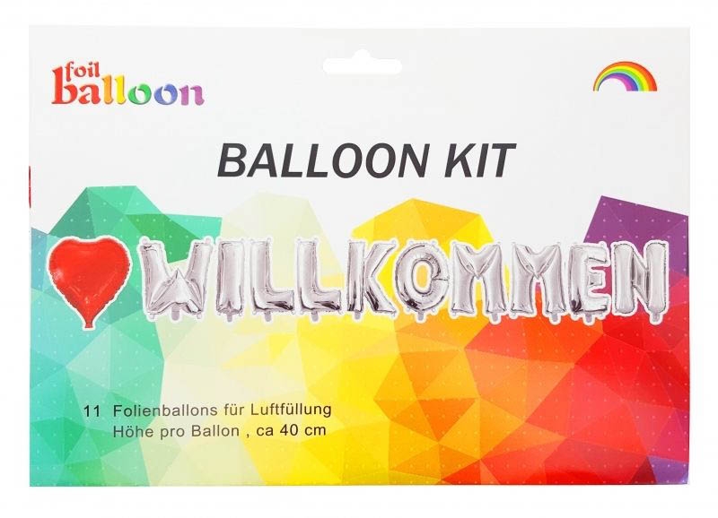 Folienballon-Girlande Herzlich Willkommen Folienballon-Girlande Herzlich Willkommen