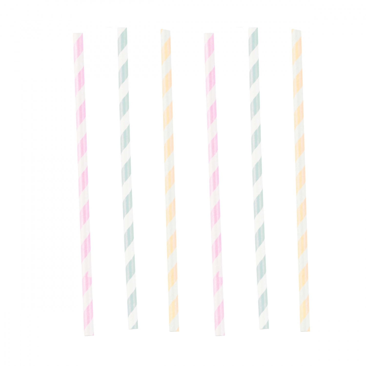 Happy Birthday Pastell - 12 Papier-Strohhalme Happy Birthday Pastell - 12 Papier-Strohhalme