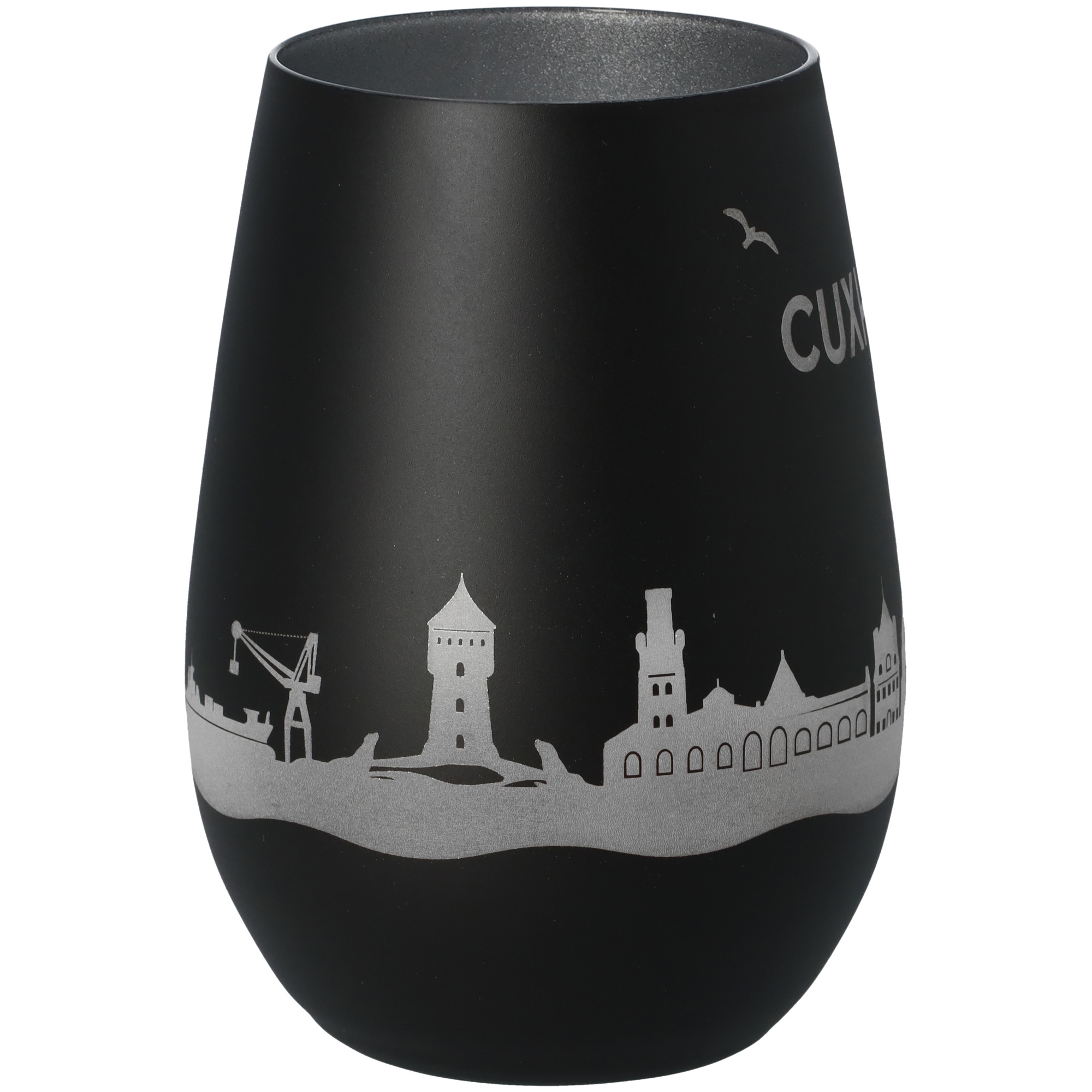 Windlicht Skyline Cuxhaven Schwarz/Silber Windlicht Skyline Cuxhaven Schwarz/Silber
