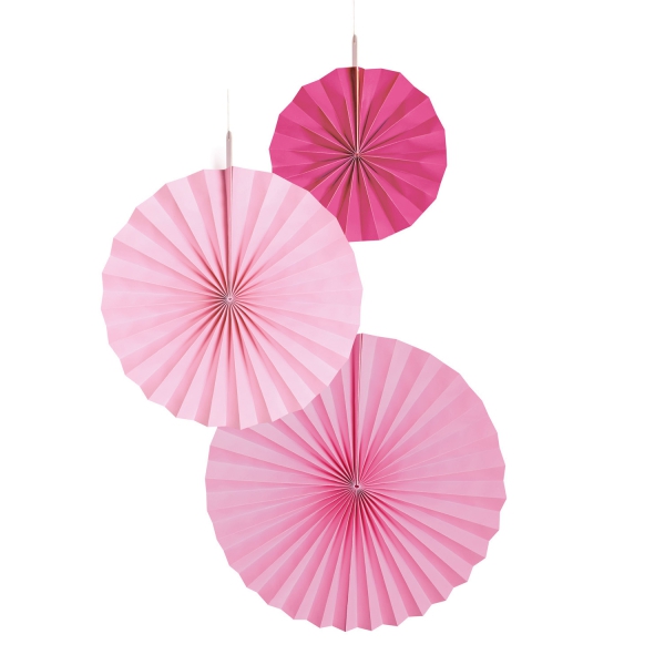 3 Deko Fächer, Rosa/Pink 3 Deko Fächer, Rosa/Pink