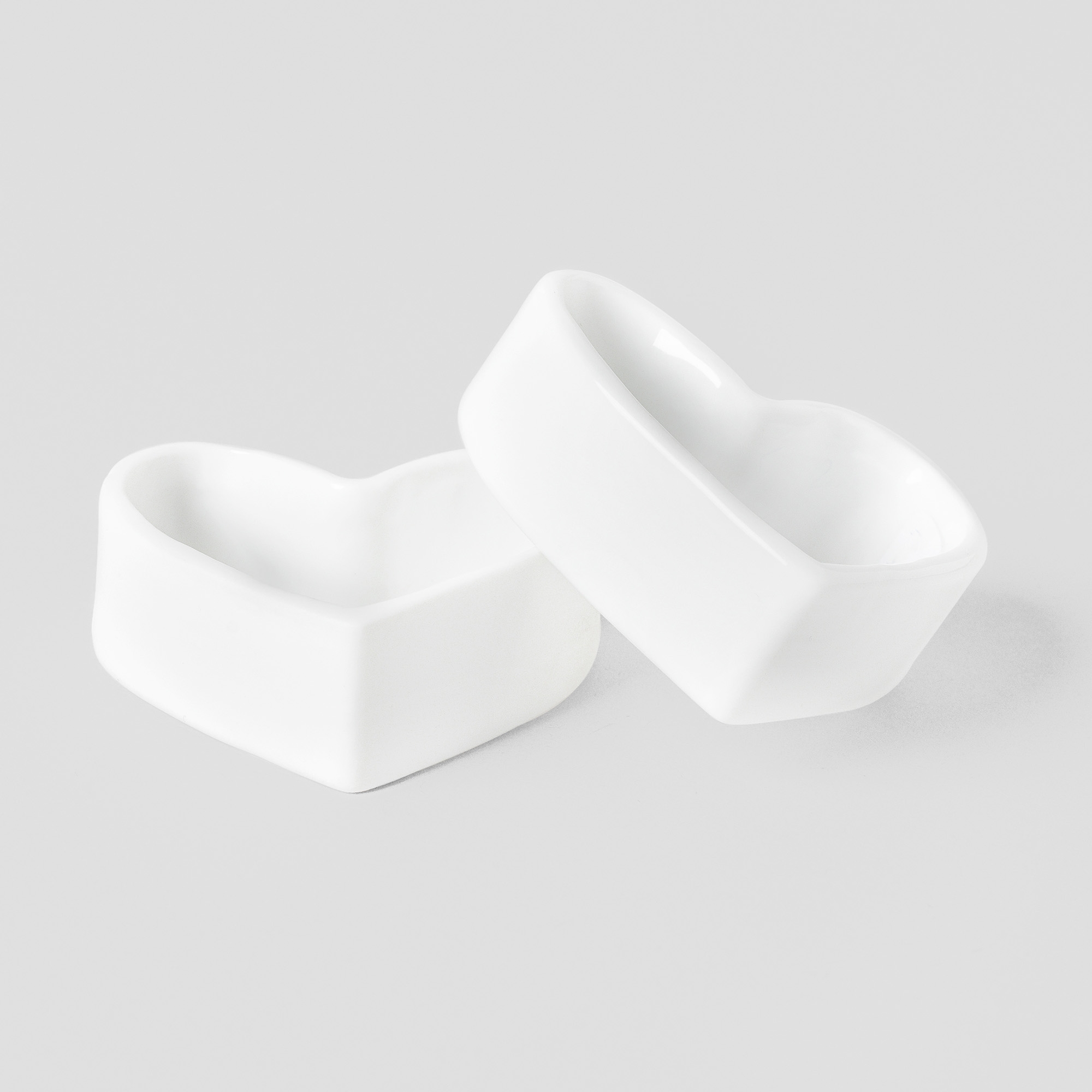 Räder Design - Serviettenringe "Herzen Weiß" 2er Set Kunst, Porzellan, Töpferei