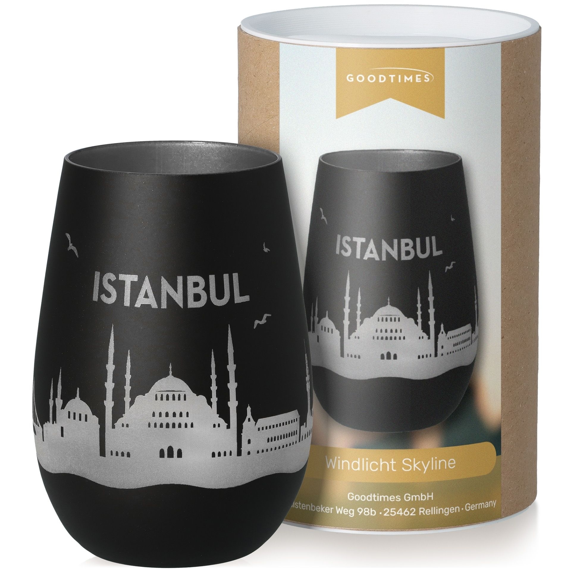 Windlicht Skyline Istanbul Schwarz/Silber Töpferei, Krug