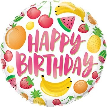 Folienballon Happy Birthday "Happy Fruits" 46cm
