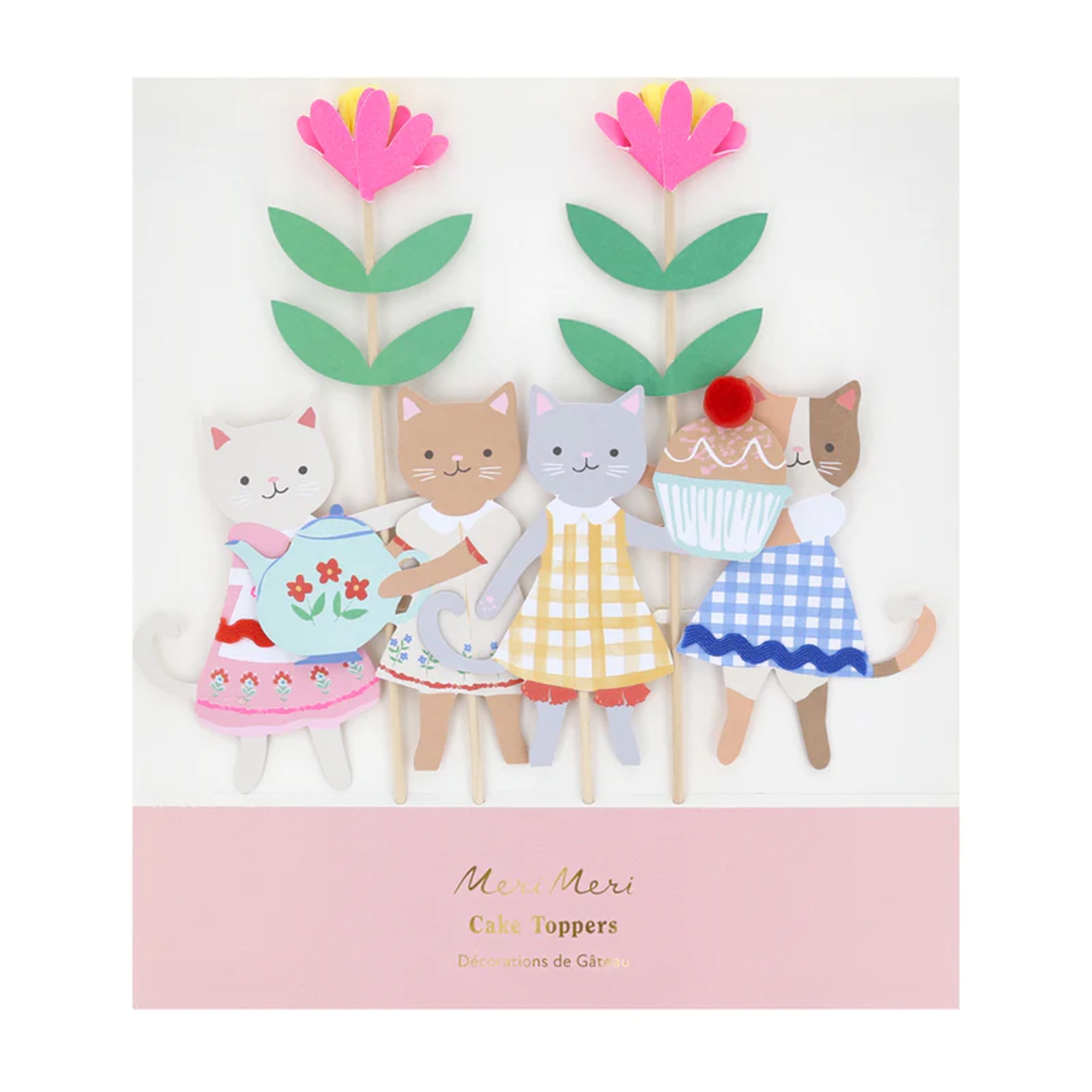 Kuchen-Deko, Paper Craft, Katzen, rosa Kleid, Cupcake