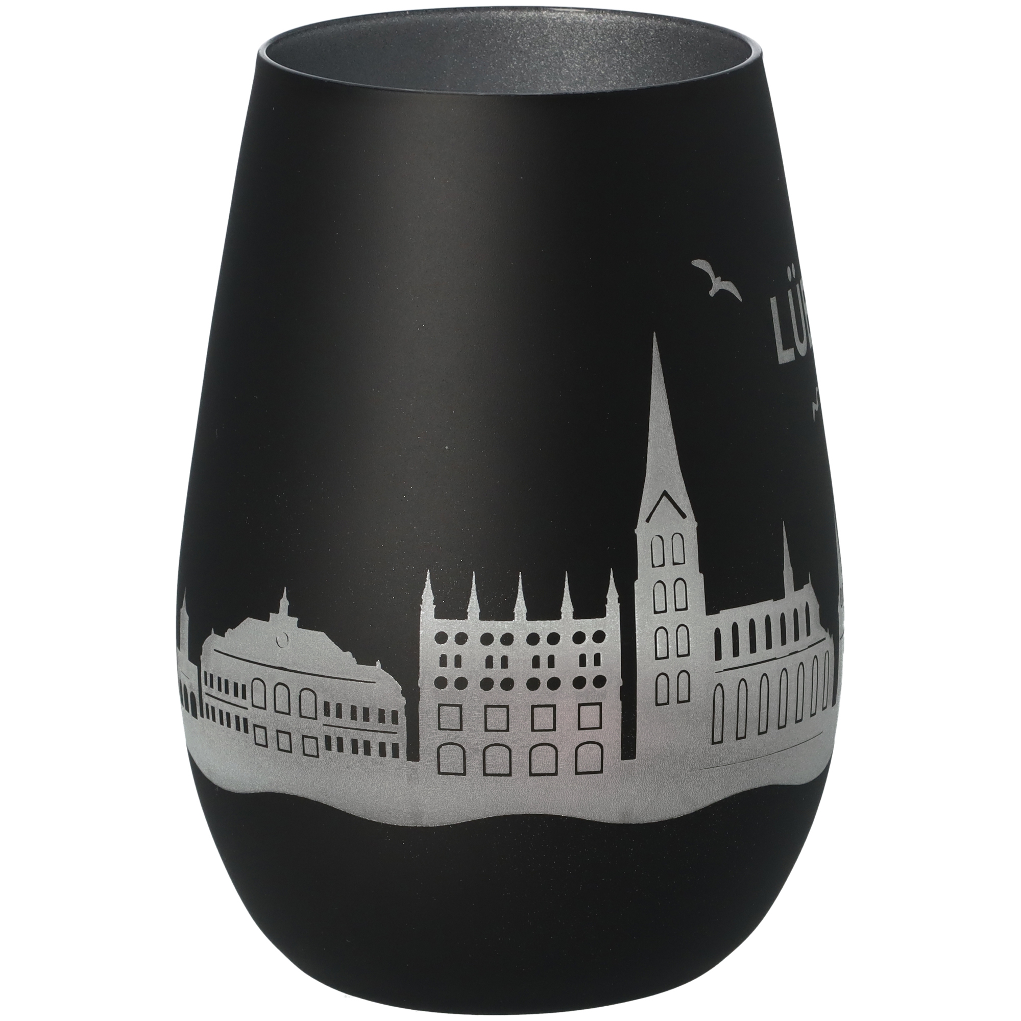 Windlicht Skyline Lübeck Schwarz/Silber Windlicht Skyline Lübeck Schwarz/Silber