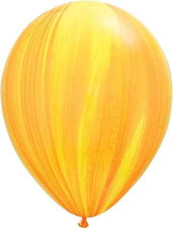 Qualatex Latexballon Super Agate Yellow Orange Rainbow Ø 30cm