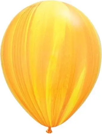 Qualatex Latexballon Super Agate  Yellow Orange Rainbow Ø 30cm