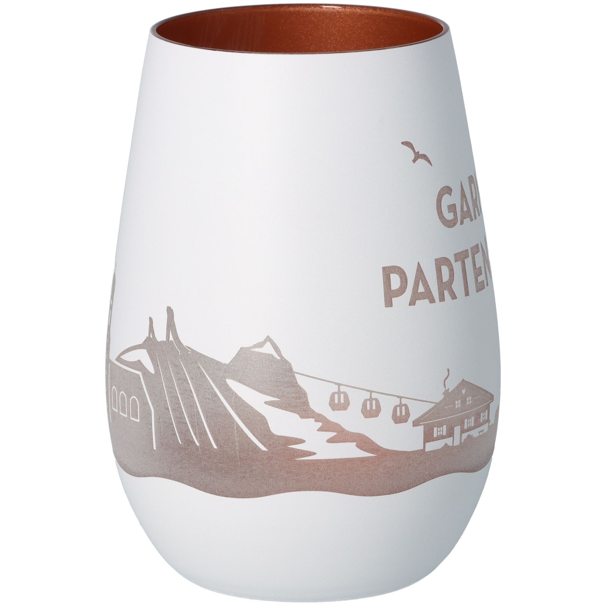 Windlicht Skyline Garmisch-Partenkirchen Weiß/Bronze Töpferei, Krug, Vase, Kunst, Porzellan